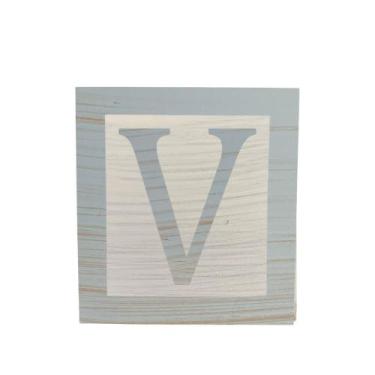 Imagem de Cubo Branco Letra Azul Bebê com Aplique Festa Chá de Bebê Decoração 8x