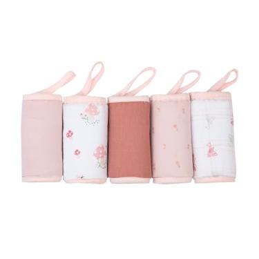 Imagem de Papi Textil Paninho de Boca Papi Baby Soft Premium com prendedor de chupeta - 05 unidades, Encanto Cogumelo
