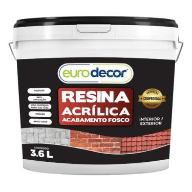 Imagem de Resina Acrílica Fosca Incolor Base Água Eurodecor 3,6l