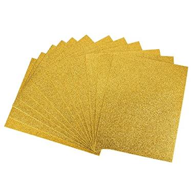 Imagem de uxcell Folhas de espuma EVA brilhante amarelo escuro 28 cm x 2 mm de espessura para projetos de artesanato DIY 12 peças