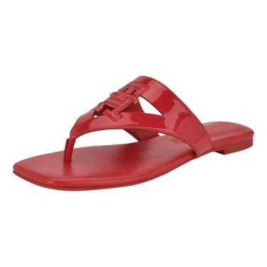 Imagem de Tommy Hilfiger Sandália rasteira feminina Tremmy, Patente vermelha média 610, 36