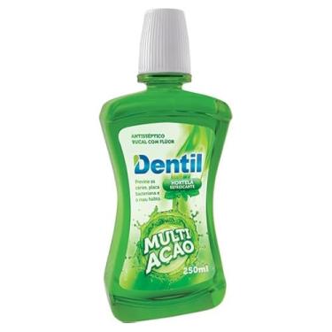 Imagem de Enxaguante Bucal Multi Ação Hortelã com Fluor, Verde, Dentil, 250 ml