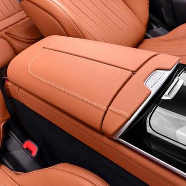 Imagem de MbenRundy Capa de apoio de braço para console central de couro para carro, protetor de caixa de armazenamento para Mercedes-Benz S Class W223 2021-2025 S450 S500 S560 S580 S63 AMG S580e Acessórios