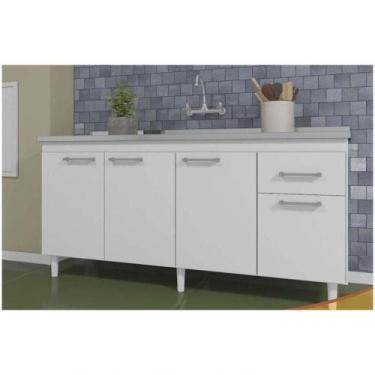 Imagem de Balcão Indekes Para Pia 4 Portas 1 Gaveta 6115.10 Branco - INDÉKES