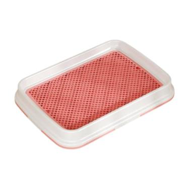 Imagem de ＡＷＨＡＯ Cão banheiro vaso sanitário de pet titular titular de cachorro de cachorro salpico para folhas de areia de treinamento malha de malha de bandeja de, Rosa
