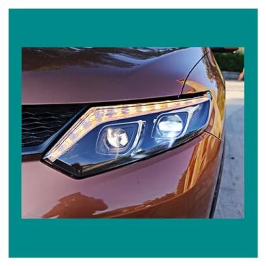 Imagem de LoRier Estilo de carro farol LED DRL lente feixe duplo H7 HID xenon bi xenon faróis compatíveis com X-Trail 2014-2016 (cor: 6000K, tamanho: 35W)