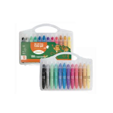 Imagem de Giz de cera metalicos 12 cores leoeleo