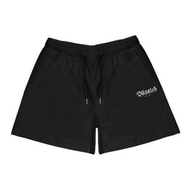 Imagem de Short Nylon Wanted Logo Lrd Elástico Oversized, Preto, P