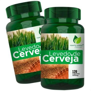 Imagem de 2 Potes Levedo de Cerveja Kit 240 Cápsulas - Fonte Verde