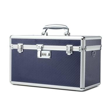 Imagem de HEWEI WORKS Caixa de bloqueio de armazenamento com código de combinação, estojo de armazenamento de medicamentos bloqueável, caixa de primeiros socorros vazia, caixa de bloqueio de segurança, cofre