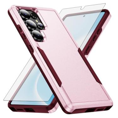 Imagem de Asuwish Capa de celular para Samsung Galaxy S25 Ultra 5G com película protetora de tela de vidro temperado e acessórios para celular com camada dupla traseira à prova de choque S25Ultra 25S S 25