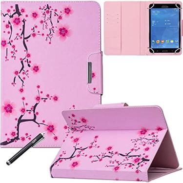 Imagem de Capa universal para tablet de 8 polegadas, capa flip com fecho magnético NewShine com compartimentos para cartão/dinheiro para iPad mini/tablet Galaxy Tab 8.0/Amazon Kindle Fire HD HDX outros modelos