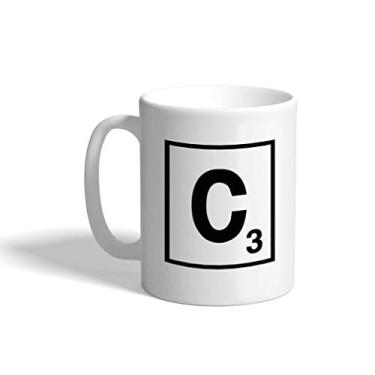 Imagem de Caneca de café engraçada personalizada xícara de café "C" Scrabble inicial monograma letra C xícara de chá de cerâmica branca 325 ml design apenas