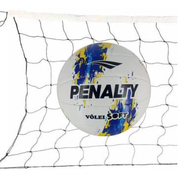 Imagem de Kit Bola De Volei Penalty Soft X Costurada XXIII+Rede Vôlei 5 Metros, 