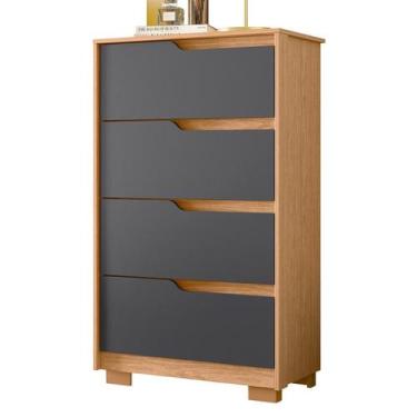 Imagem de Cômoda Sole 4 Gavetas Freijó/Titanium (Vistas Flex) - ABZ - Albatroz