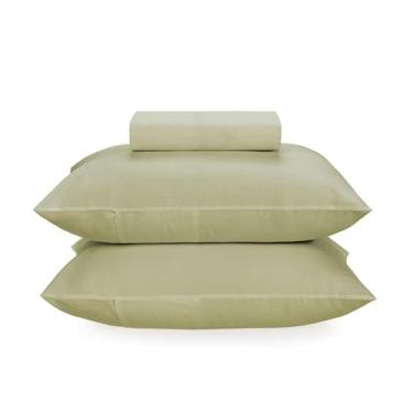 Imagem de Karsten Jogo de Cama Matiza Verde Chá King 100% Algodão 160 Fios 3 Peças