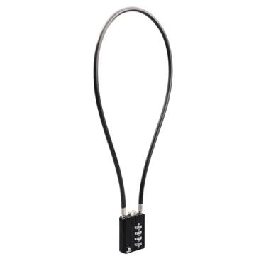 Imagem de RESET -Cadeado de combinação de 4 dígitos 201 com cabo de aço de 20 polegadas (50 cm), trava de cabo para armário, bagagem, mala, caixa de ferramentas, capacete, 5 mm de diâmetro, preto