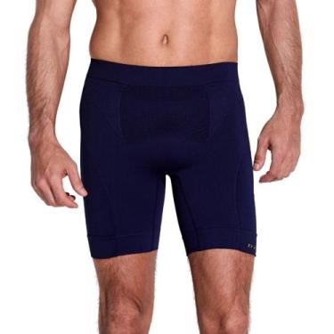 Imagem de Bermuda Térmica Sem Costura Treino Compressão Poliamida Trifil, Marinh