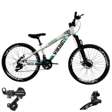 Imagem de Bicicleta Aro 26 Vikingx Aluminio Tuff 25 Mtb 24v Cambio Shimano Diant