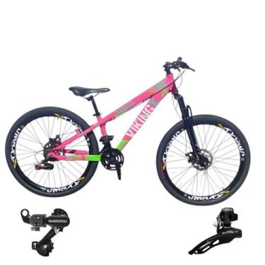 Imagem de Bicicleta Aro 26 Vikingx Aluminio Tuff 25 Mtb 24v Cambio Shimano Diant