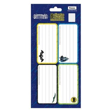 Imagem de Etiqueta Adesiva Tarjada Escolar Com 8Und Batman Foroni