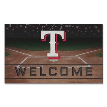 Imagem de FANMATS Tapete de porta Texas Rangers 21936 Team Color Crumb Rubber