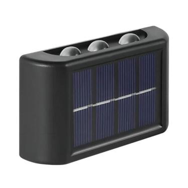 Imagem de Luminária Arandela Solar Led Para Parede área Externa Jardim Garagem, Cor Led Branco 6 Fachos Impermeável