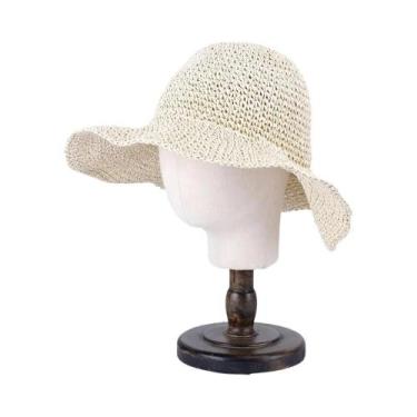 Imagem de Chapéu Balde de Palha para Verão - Proteção Solar para Praia, 56-58cm,