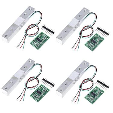 Imagem de ShangHJ 4 Sets Digital Load Cell Weight Sensor + HX711 ADC Module Weighing Sensor for Arduino DIY Portable Electronic Kitchen Scale Kit (5kg)