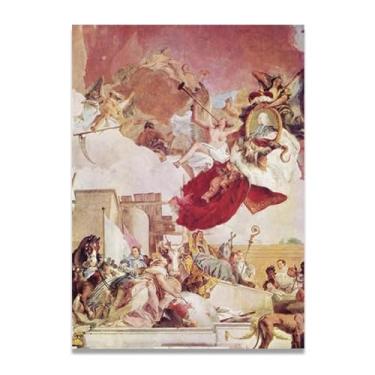 Imagem de Impressão em tela Pink Dream Giovanni Battista Tiepolo – Obra-prima rococó barroca, pintura escolar de Veneza, pintura a óleo decorativa para galeria doméstica 60 x 84 cm