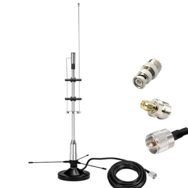 Imagem de Antena GMRS de 2 m 70 cm, antena de varredura de polícia interna externa para casa, VHF UHF FM CB GMRS ADSB de 25-3000 MHz para receptor SDR/Air FM/ADSB Flightaware, cabo de 5 metros BNC SMA SO239