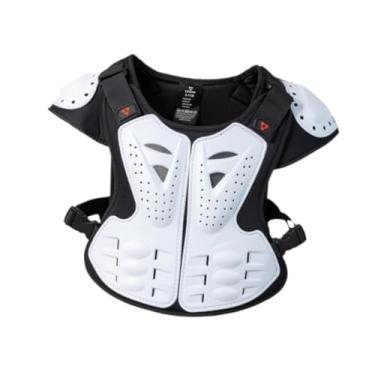 Imagem de Vaveren Colete de motocicleta, proteção para o peito, proteção para os ombros, protetor de costas para patinação, pilotagem, motocross, esqui, esportes , Branco