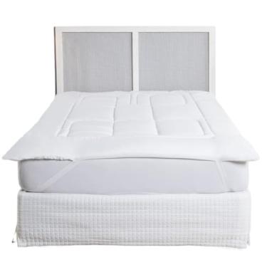 Imagem de Pillow Top Protetor De Colchão 400 Fios Super Macio Solteiro Casal Queen King(branco,SOLTEIRO)