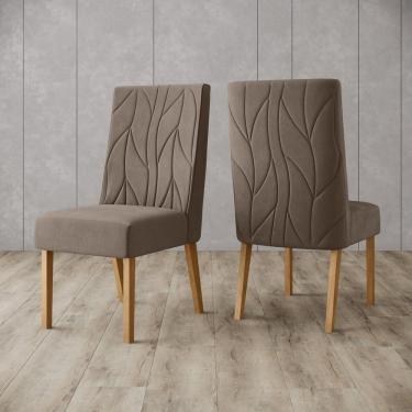 Imagem de Kit 2 Cadeiras Eloá Nature/Marrom Amêndoa