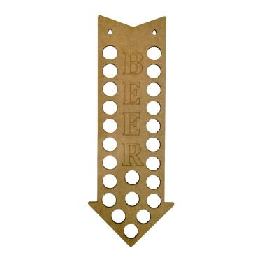 Imagem de Quadro Decorativo Porta Tampinhas Mdf Cru 50x18 Seta Beer