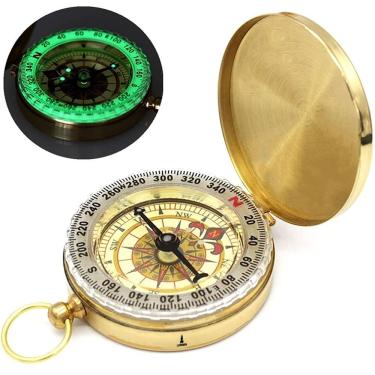 Imagem de Bússola Retro Lorben Tipo Relógio Bolso Vintage Metal Fosforescente