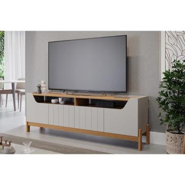 Imagem de Home Para Tv Moema Até 70" C- 4 Portas E 2 Nichos Off White-nature - Permóbili