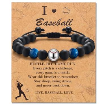 Imagem de Alissl Pulseira para meninos, futebol, basquete, beisebol, crianças, adolescentes, traz segurança para a saúde e sorte como presente de aniversário/dia dos namorados/formatura/Natal para o time de