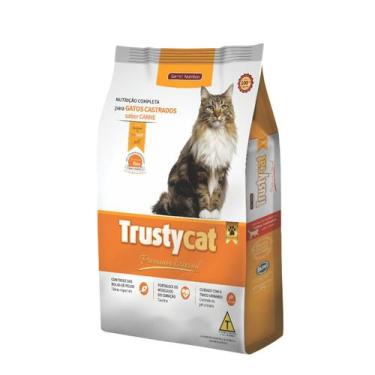 Imagem de Ração Para Gatos Castrados Trustycat Sabor Carne Nutrição Completa 1kg