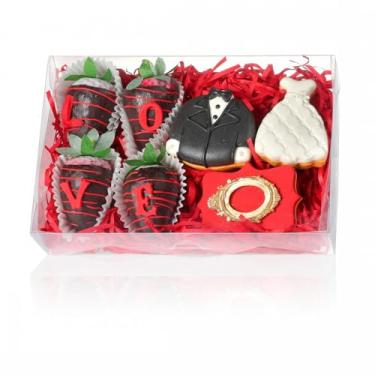 Imagem de RomanticBaking 10 Unidades De Caixas Transparentes Morangos Cobertos Com Chocolate, 8X5X2", Perfeitas Para Exibir Guloseimas, Oreos, Biscoitos, Macarons, Cakesickles, Donuts, Mini Padarias, Brownies