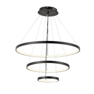 Imagem de Lustre Pendente LED 3 Círculos com 3 Tons de Luz PT ou BC - Enova, Pre