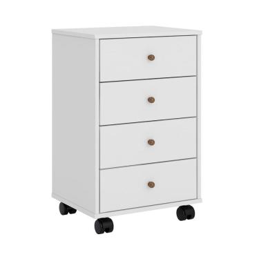 Imagem de Mesa de Cabeceira Presence 4 Gavetas Branca