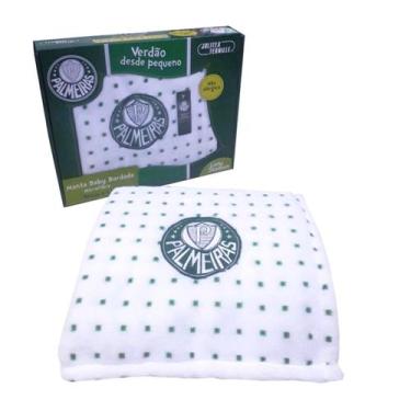 Imagem de Cobertor Palmeiras Manta Bebê Bordada Luxo Jolitex