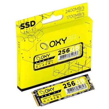 Imagem de SSD M.2 NVMe 256GB OxyBR, Leitura 2.400MB/s, Gravação 1.700MB/s, OXYBRNVME4/256, 3D NAND TLC, S.M.A.R.T