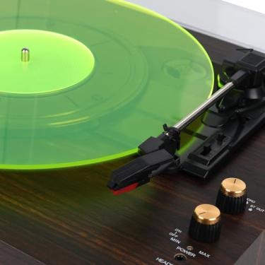 Imagem de Tapete para toca-discos de acrílico: 30,5 cm, tapete deslizante de vinil, acessórios para toca-discos antiestático, qualidade de som aprimorada, redução de ruído (verde)