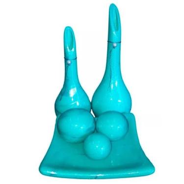 Imagem de Jogo De Vasos Par Lâmpadas Centro De Mesa 3 Esferas Tiffany - Retrofen