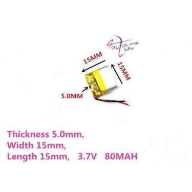 Imagem de Bateria 80 Mah 3,7v Caneta ,espia, Bluetooth 5mx15mmx15mm - bgb