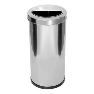 Imagem de Lixeira Aço Inox 30 Litros Com Aro Meia Lua - JSN