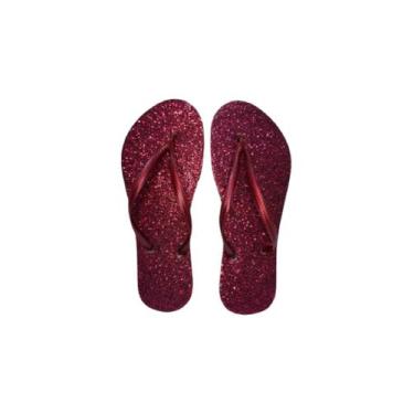 Imagem de Chinelos de Glitter - Confort Pés, Vinho