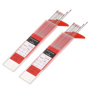 Imagem de HARFINGTON 20 eletrodos de tungstênio para soldagem TIG 1/40.6 cm x 17.8 cm 1,8-2,2% para soldagem de aço inoxidável, liga de alumínio magnésio, fabricação de automóveis aeroespaciais, vermelho WT20